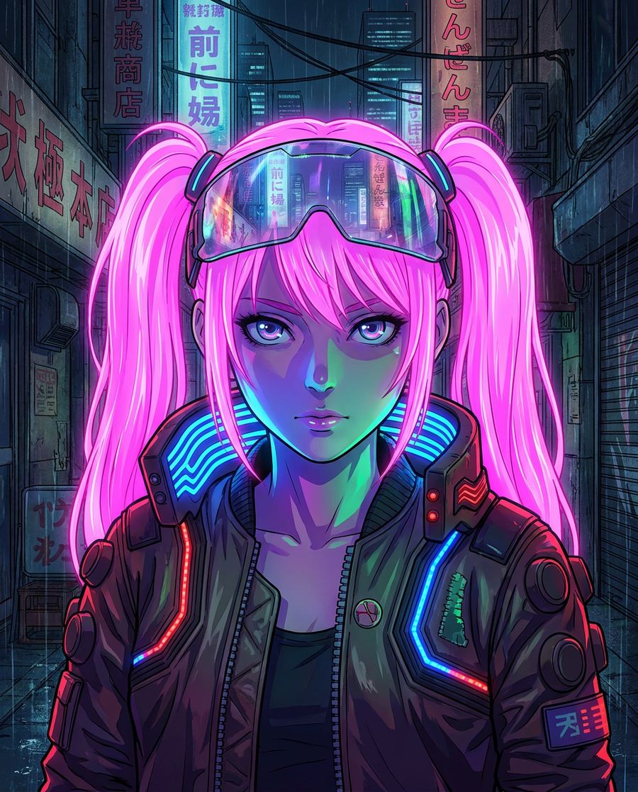 Kiberpank anime portret