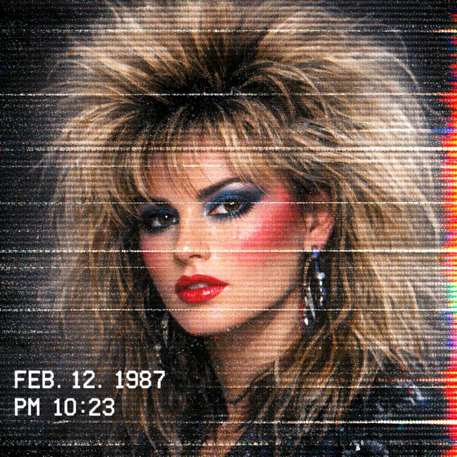 VHS glitch portret